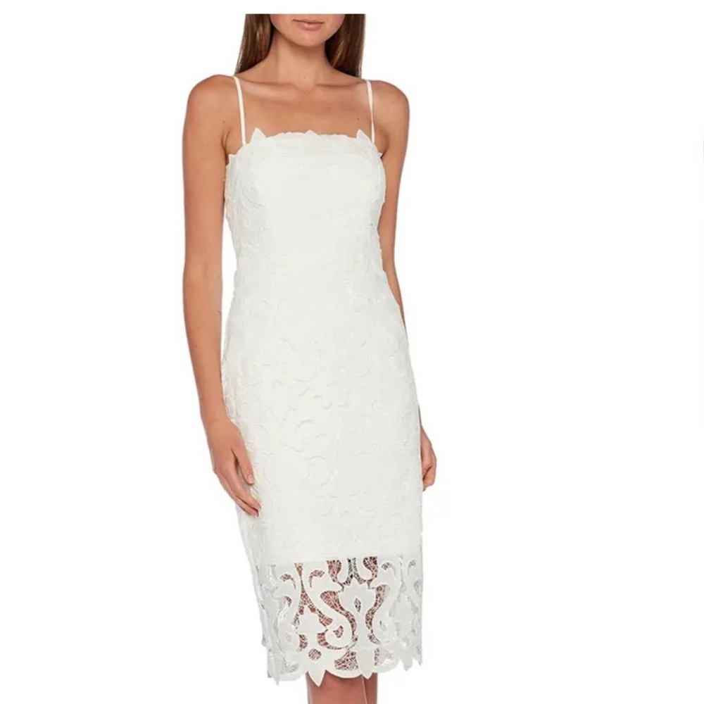 Bardot White Lace Midi Slip Dress